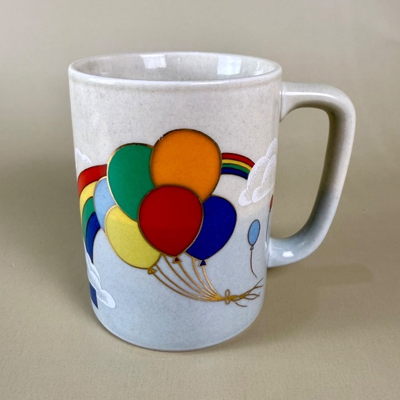 Vintage Otagiri Rainbow & Balloons Stoneware Mug | Made in Japan | 1980s - Picture 5 of 8